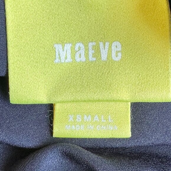 Maeve Silk Paola Swing Dress Oversized Black Chiffon Floral Off Shoulder Mini - Picture 9 of 13